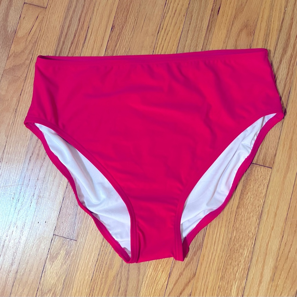 NWT Loft Beach Full Coverage Bright Pink Bikini Bottoms Size L